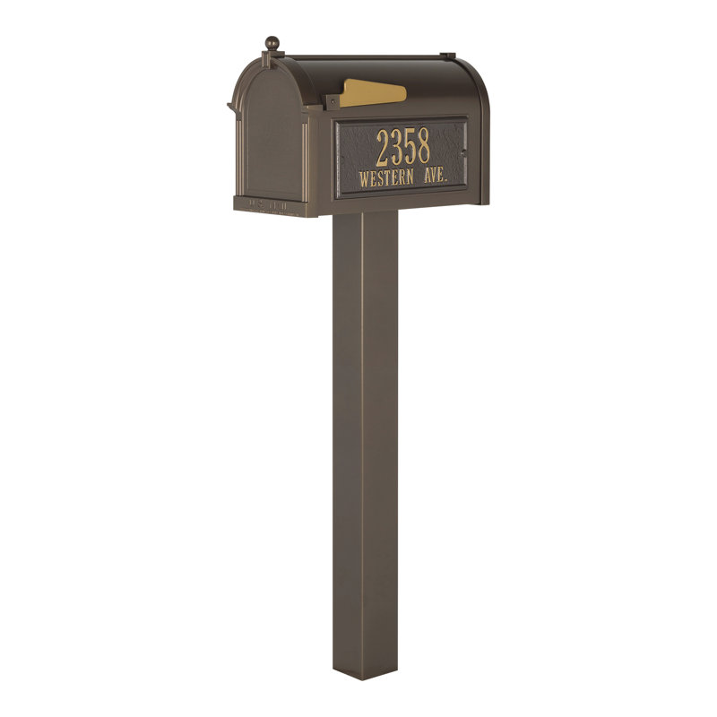 Premium Package Post Mounted Mailbox, Yes, Bronze