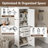 Tall Freestanding Bathroom Vanity With Damping-Hinge Doors And Drawers, Modern Elegant Design, Adjustable And Fixed Shelves For Efficient Storage