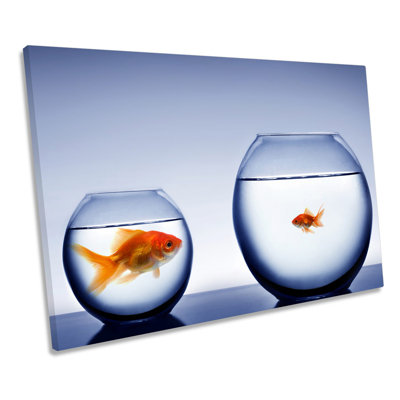 Goldfish Modern Bowl - Wrapped Canvas Print