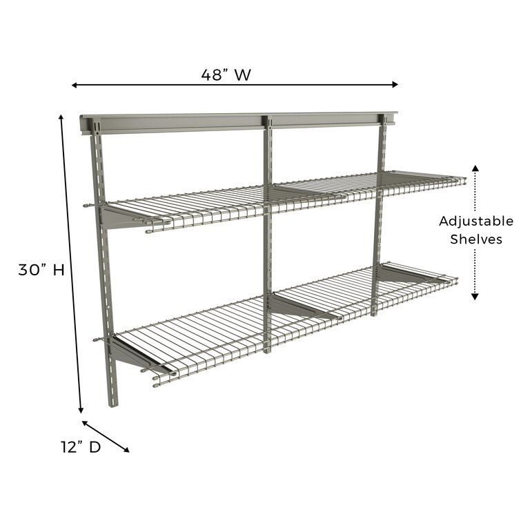 Rubbermaid FastTrack Garage 31.5-in Gray/Black Steel Multipurpose Shelf at