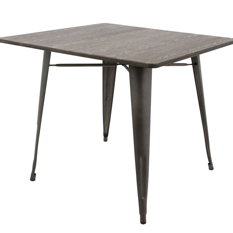 Covered 36" Industrial Computer Table With Metal Legs, Seats 4 Style Laminated Medium Density Top And