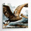 Oiseaux brun, art mural sur toile brun pélican-889890797