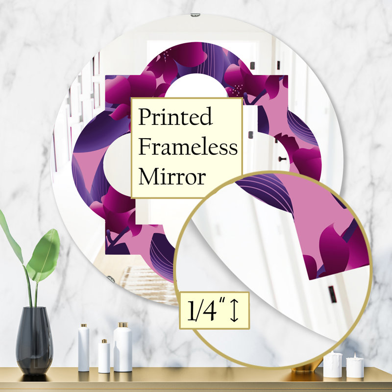 Miroir mural quadrilobe, H 31,5 po x l po