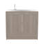 Armoire de base avec double porte et tablette intérieure Haivana, chêne blanc