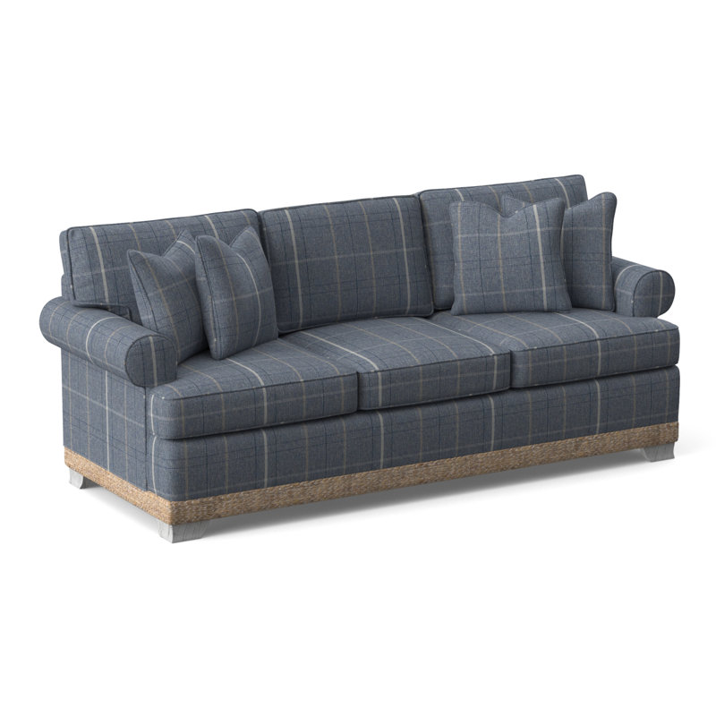 Fairwind 83" Sofa Bed with Reversible Cushions, Lapis Plaid; 0126-63, Air Dream Mattress