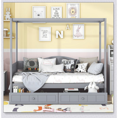 Canopy Day Bed With 2 Drawers