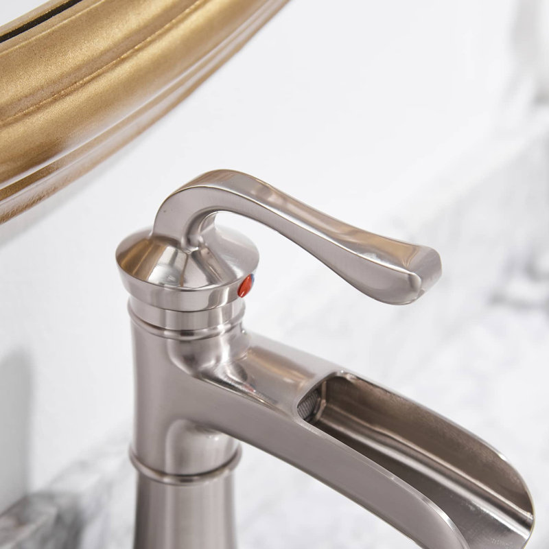 Single-Hole Bathroom Faucet with Drain Assembly, Brushed Nickel