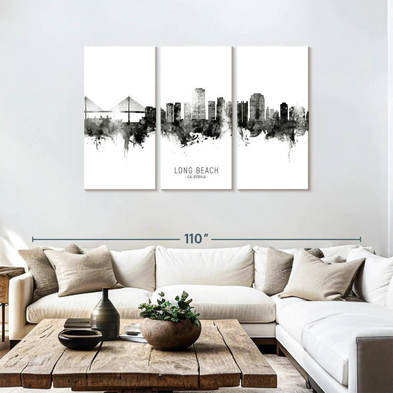 Sireci Long Beach California Skyline I, 48" H x 74" W