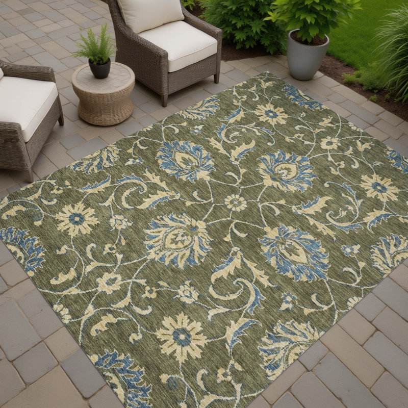 Tapis lavable à la machine intérieur / extérieur ACN2966, Olive, 9' x 12'