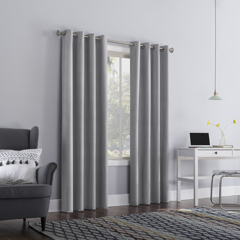 Cameron Thermal Insulated 100% Blackout Grommet Curtain Panel, Mineral, 50" W x 63" L