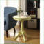 Table basse transitionnelle jaune clair avec piédestal rond 4 pieds solides - parfaits pour les lampes et amp; Lit-1811315233