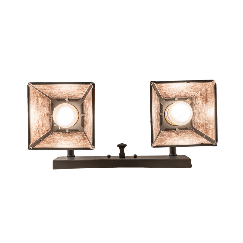 "T" Mission 3-Light Vanity Light, 10.25" H x 17" W x 8.5" D, Silver, Costello Black Hand Rubbed Iron