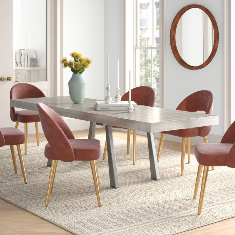 Keim Metal Base Dining Table, Wood, Graphite