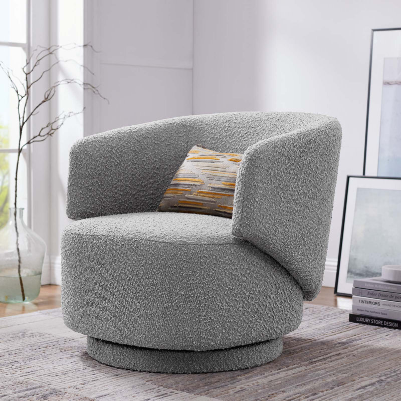 Chaise pivotante en tissu Celestia par Modway, Mélange de polyester gris clair