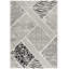 Tapis gris géométrique tissé à la machine 7 pi x 9 pi