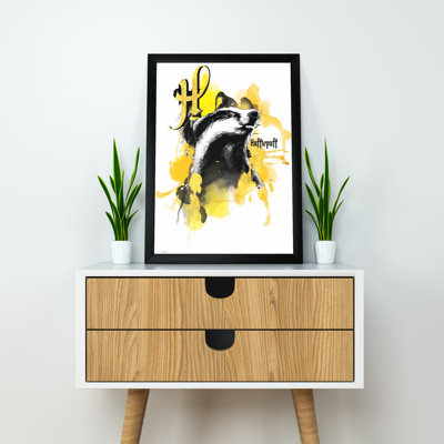 Harry Potter House Urban Watercolor Hufflepuff MightyPrint Wall Decor