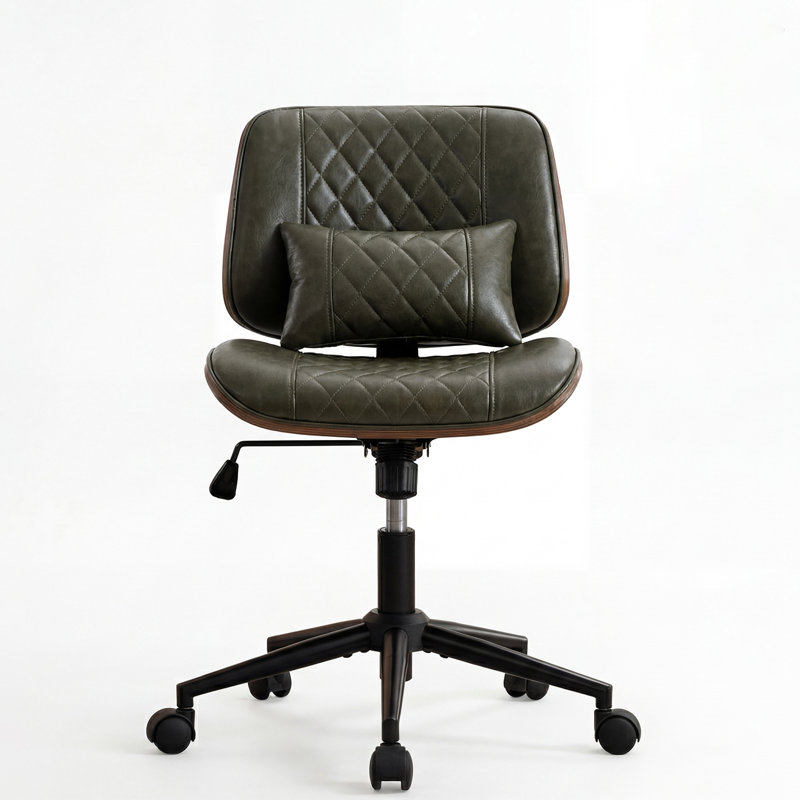 Fauteuil de bureau ergonomique à hauteur réglable avec roulettes, Vert