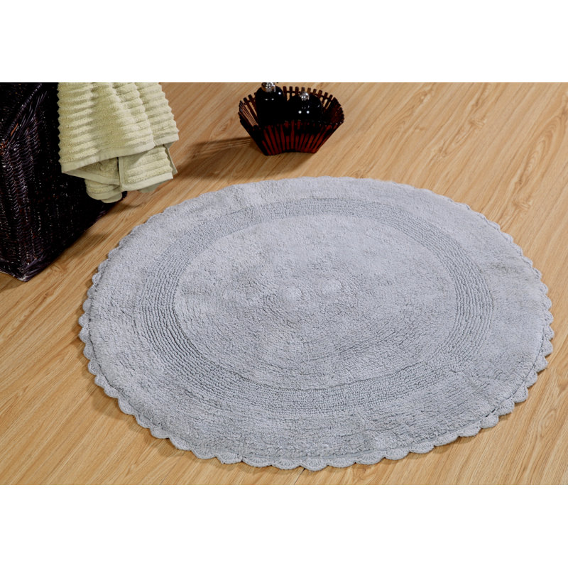 Tapis pour salle de bain réversible 100% coton Jarris, Gris argenté