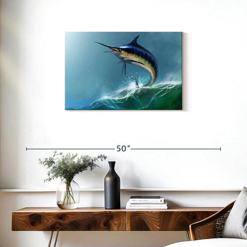 Brampt Leaping Marlin, 20'' H x 30'' W