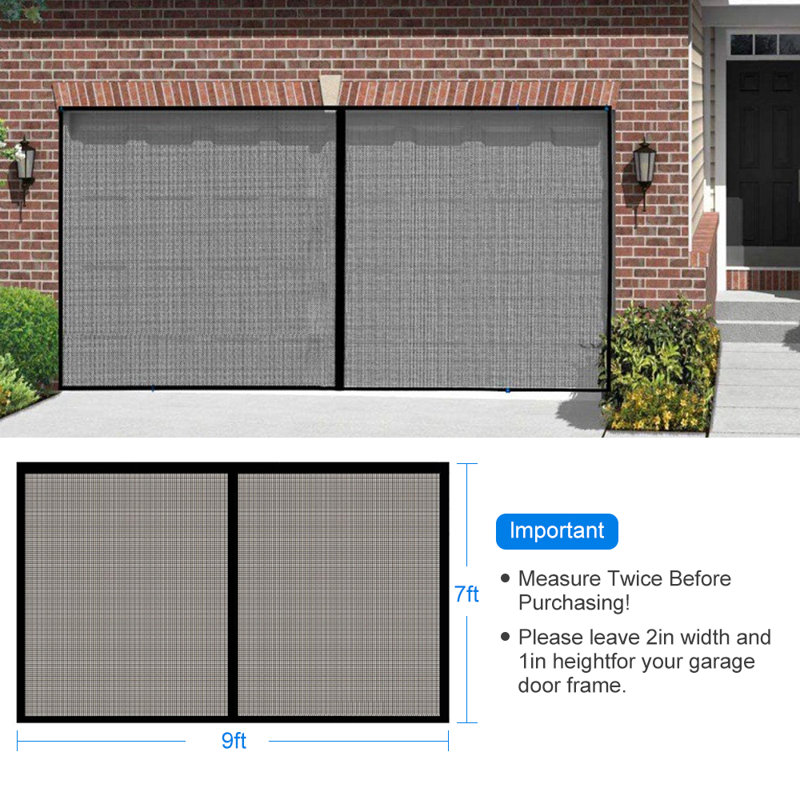 Rideau de porte de garage en fibre de verre avec sangles convenant à un garage à domicile, L 84 po x H 108 po
