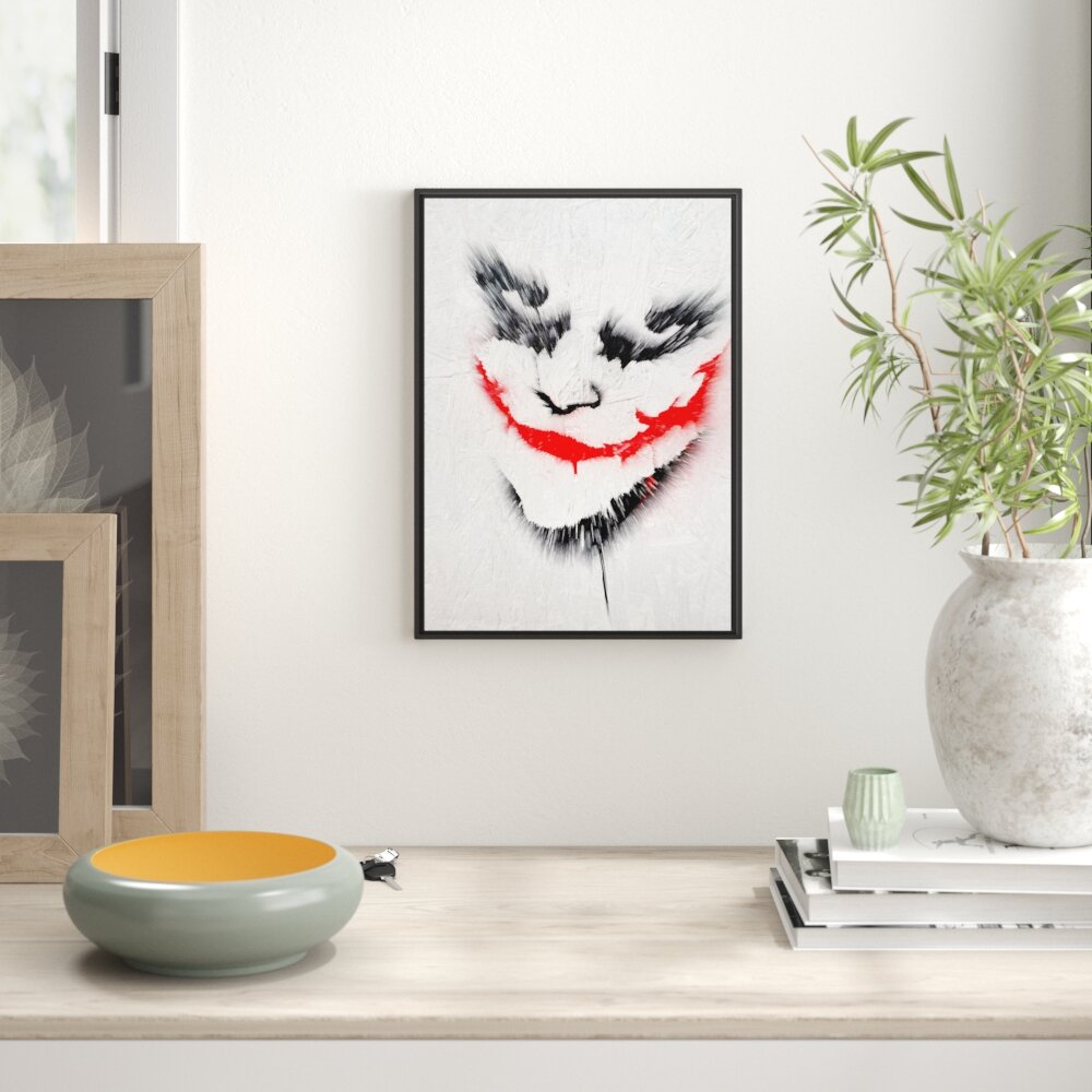 Gerahmtes Wandbild Böser Clown Grimasse