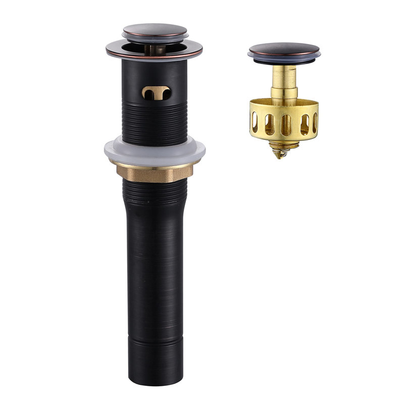 Metal Pop Up Drain Strainer Stopper with Overflow for Bathroom Vessel Sink with Detachable Basket, Oil Rubbed Bronze