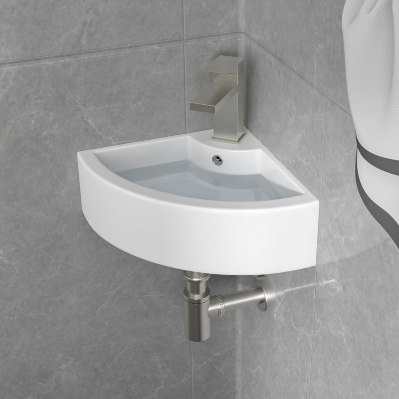 Lavabo de salle de bain mural en coin 18 "X13"