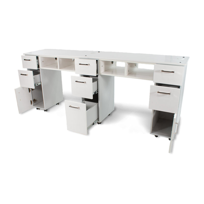 Iow Double Manicure Table, Ash Gray