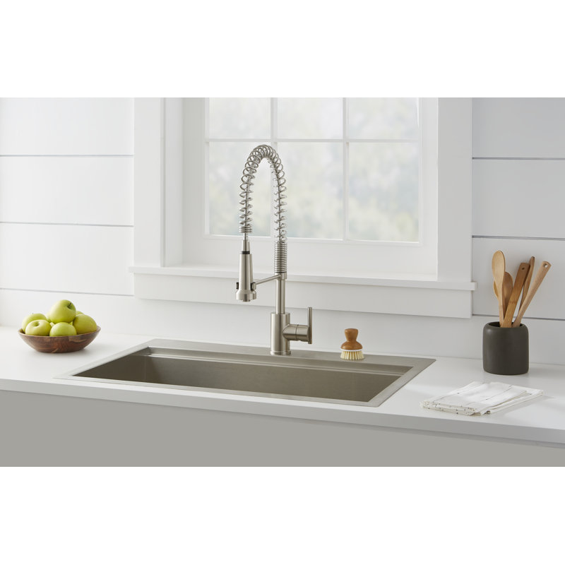 Parma Pull Down Single Handle Kitchen Faucet, Stainless Steel