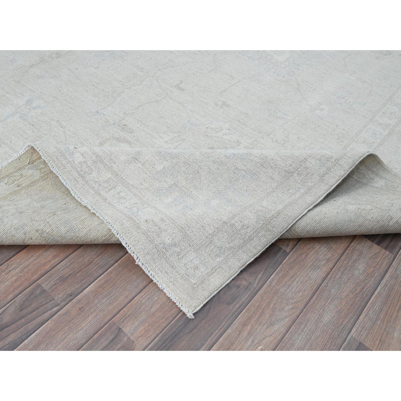 Tapis blanc en laine noué à la main 9 pi 10 po x 13 pi 10 po Peshawar E14985AA15034E87B22DDC8B5B02AB36