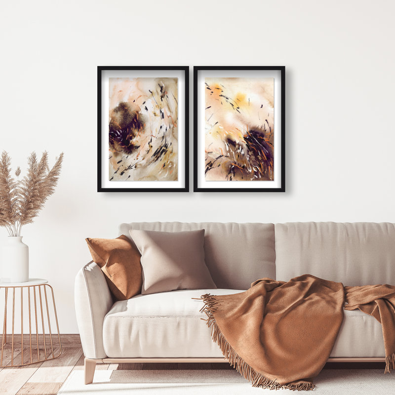 Floating Autumn Set Set by Oliver Gal, 63"H x 43"W, Black Shadowbox