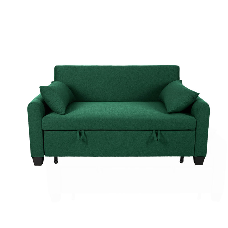 Extra-Large 61-Inch 2-In-1 Fabric Sofa Bed, Double Sofa With Storage Bag, Reinforced Iron Frame, Adjustable Backrest And Cushions, Suitable For Bedrooms, Living Rooms And Outdoor Areas.