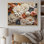 Minimalisme beige, collage Zinnias sur toile