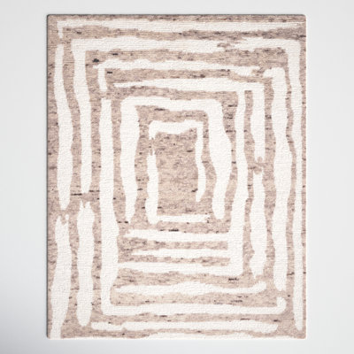 Sandia Handmade Wool Ivory/Light Brown Rug
