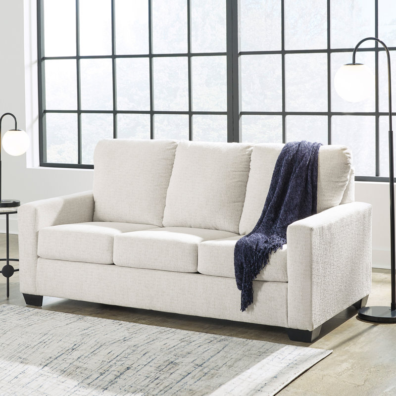 Clorene Upholstered Sleeper Sofa, 39" H x 76" W x 40" D, Snow White