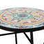 Table d'appoint brillante avec ornement en mosaïque et fer, 14 po x 21,25 po, carreau de céramique rouge-jaune, assemblage requis Merveilleux corps en métal décoratif, l 14 po x P 21,25 po