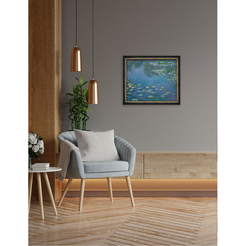 Reproduction d'art de Claude Monet, "Les Nymphéas" de 1906, estampe numérique sur toile de coton sans acide, Cadre noir