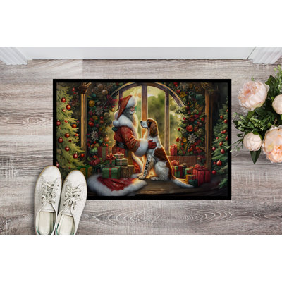 English Setter and Santa Claus Doormat