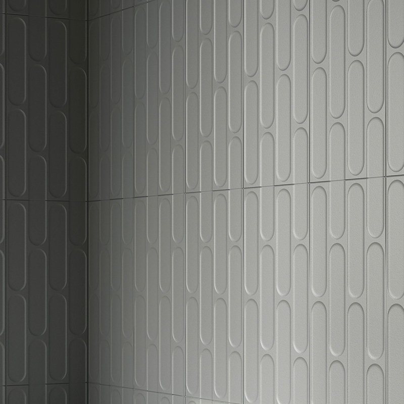 Biscotti  12" x 24" Fishscale 3D Italian Wall Tile, Cenere Gray