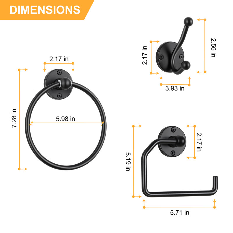 4 - Piece Bathroom Hardware Set