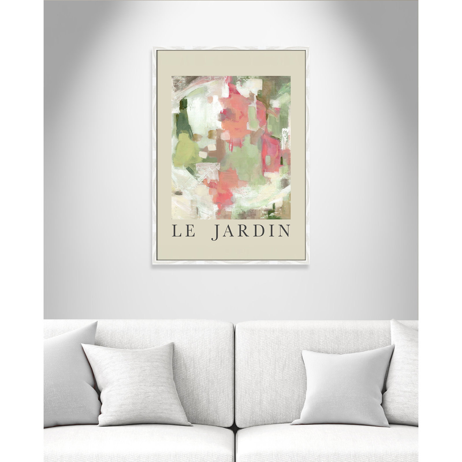 Riya "Le Jardin" Print by Carol Robinson, White Single Picture Frame, No, 35.5" H x 25.5" W x 0.75" D