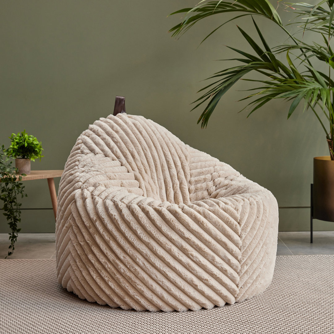 Icon Cocoon Ribbed Faux Fur Bean Bag Chair