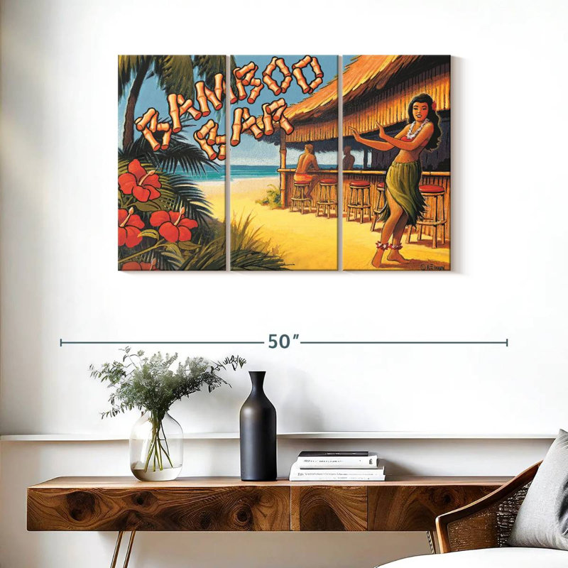 Gillard Bamboo Bar Hawaii, H 24 po x l 38 po