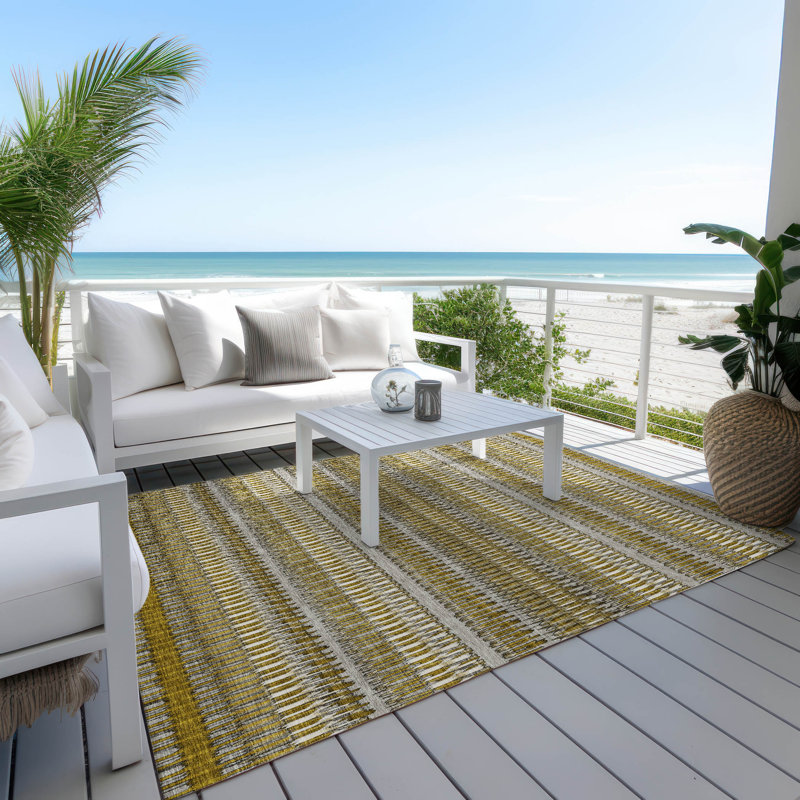 Jurnee Washable Striped Indoor / Outdoor Rug, Rectangle 5' x 7'6"