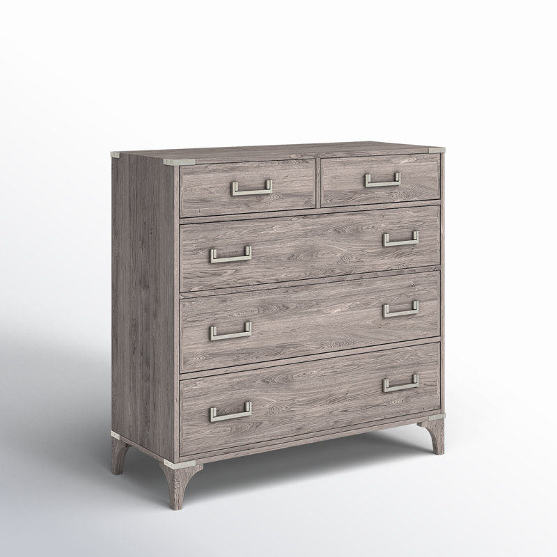 Commode 5 tiroirs Grieg, gris