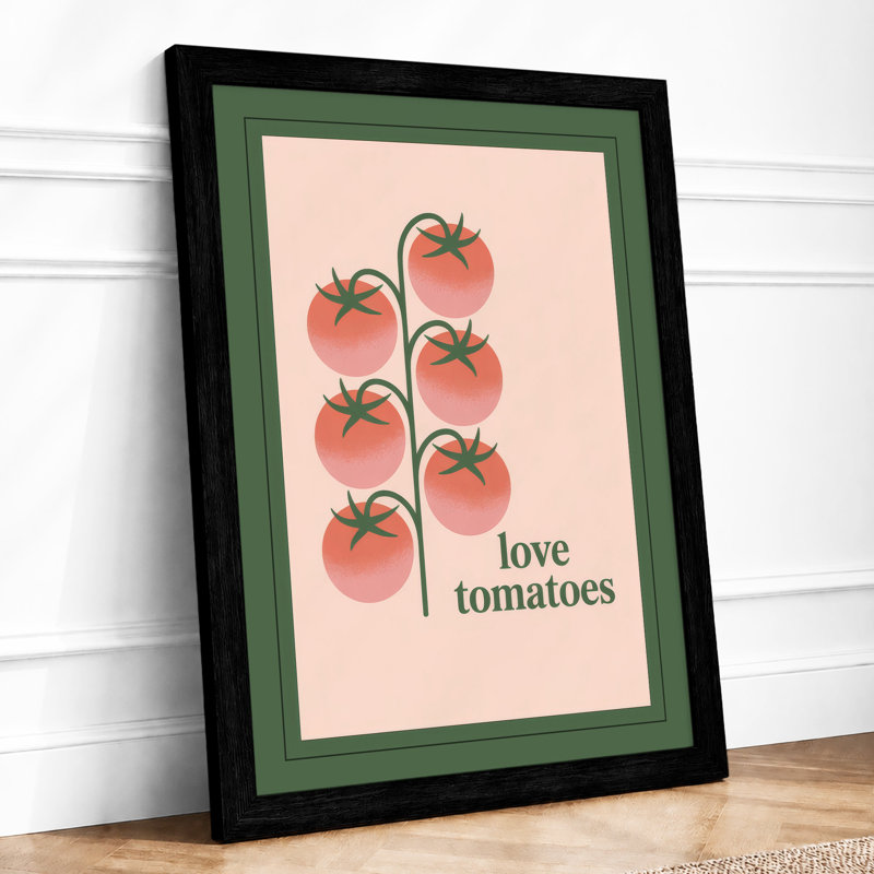 Love Tomatoes Modern - Framed Print, A1 - 84.1 x 59.4 cm, Black