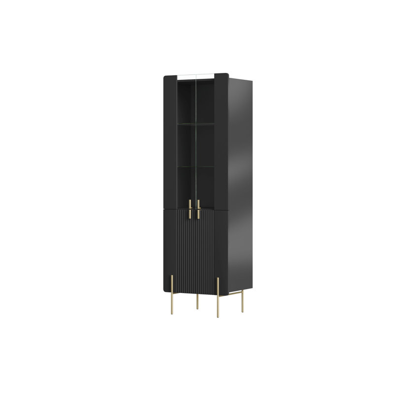 Inniswold Display Cabinet, Black/Gold