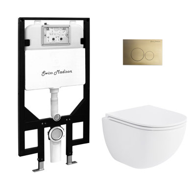 St. Tropez Wall-Hung Toilet Bundle 0.8/1.6 GPF Dual Flush With Flush Plate