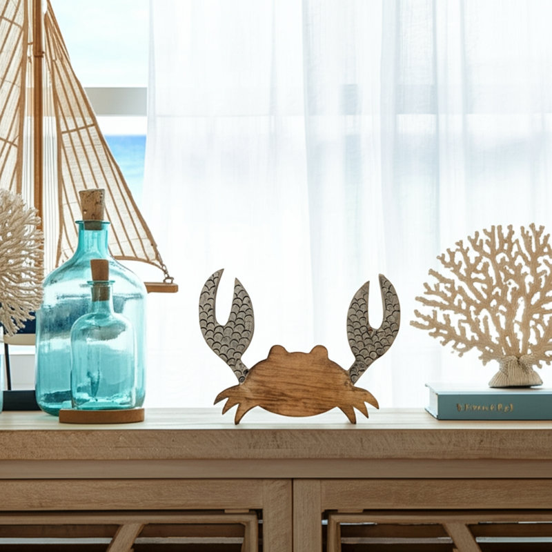 Figurine de crabe en bois de manguier Hruska Himalka