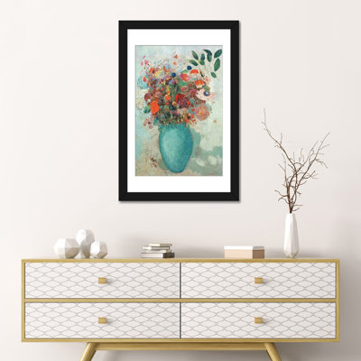 Flowers in a Turquoise Vase, c.1912  - Wall Art Print - Framed Fine Art Paper